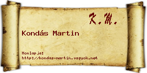 Kondás Martin névjegykártya