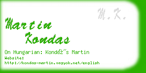 martin kondas business card